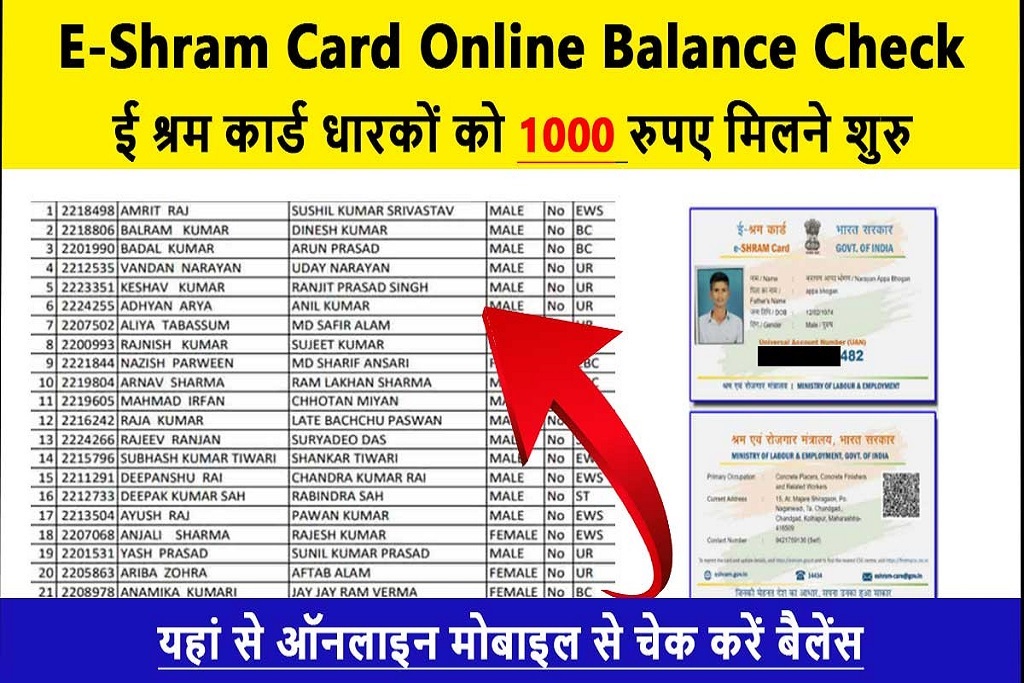 E Shram Card Balance Check